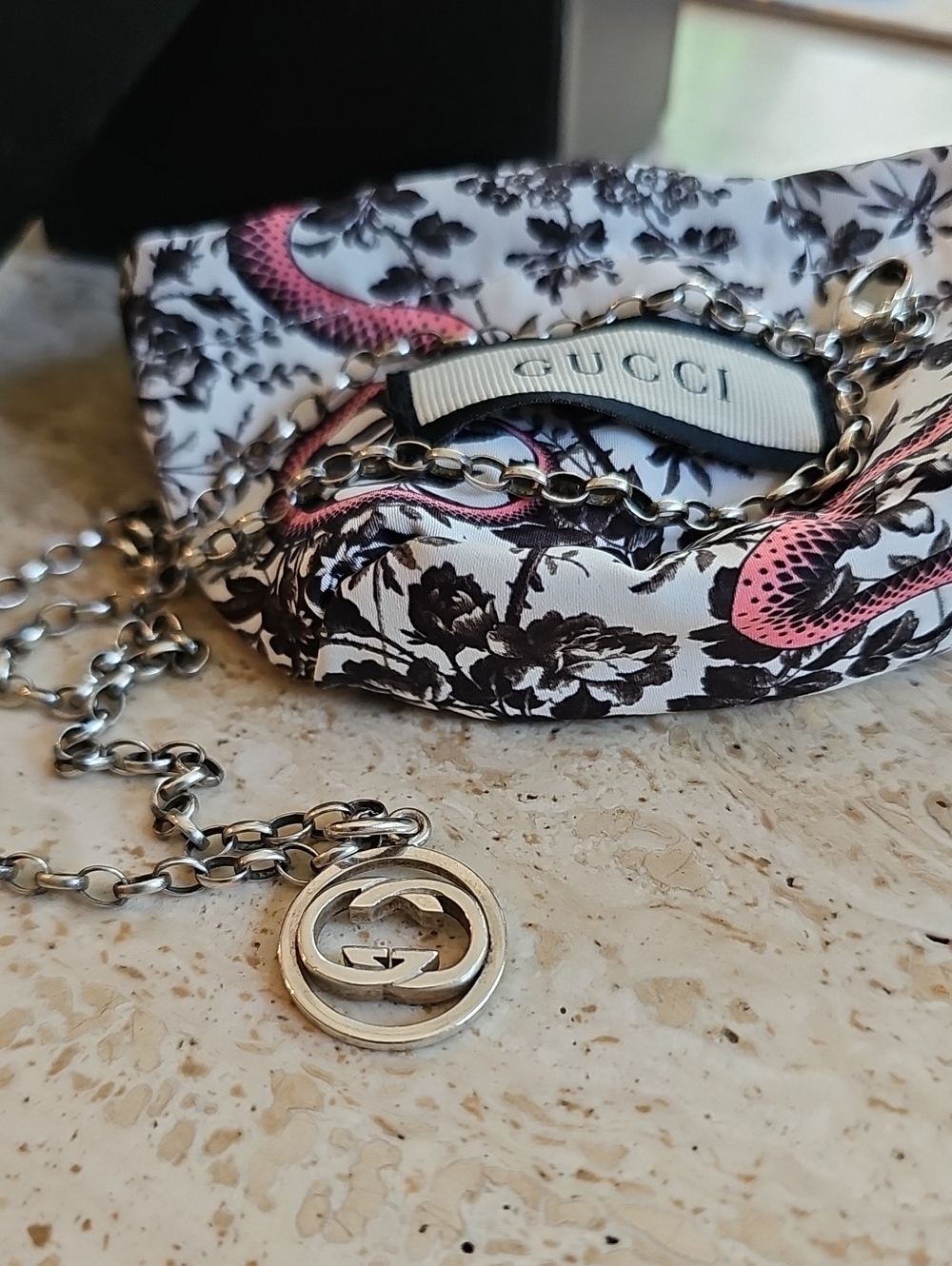 Gucci Interlocking GG Silver Necklace